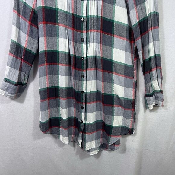 Matilda Jane Coming to Town Plaid Shirt Dress Women's Size M Holiday Pintuck - Picture 7 of 11